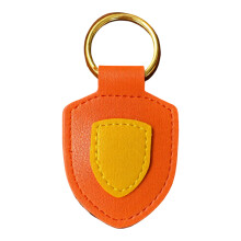 Schildvorm PU lederen sleutelhouder hangend ornament voor-Oranje
