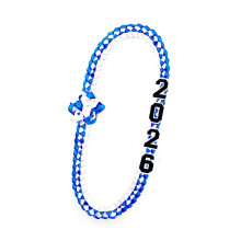 Graduation Ribbon Flower Necklace Handmade-blue and white