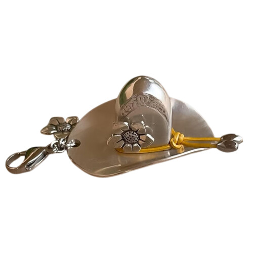 Handmade Vintage Cowboy Hat Pendant with Intricate-pattern 7