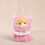 Lovely Leopard Pattern Print Keychain Elastic Fabric Doll-Pink 5