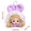 Adorable Rabbit Ears Keyring Colorful Cloth Toy Accessory-White 4