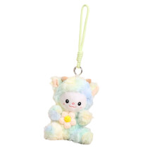 Handcrafted Keychain Sheep Plush Keyring Lovely Farm-Green