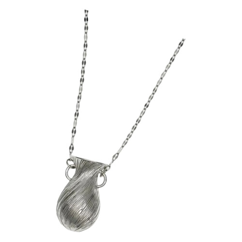 Silver Tone Water Kettle Pendant Necklace With-silver kettle