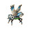 Broche cheval volant en strass, accessoire élégant en-Bleu 1