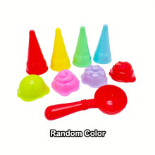 Summer Beach Toys Plastic Ice Cream Cone Outdoor Sand Toy Set, Kids' Sand Molds Kit for Seaside Fun