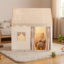(Khaki) Kids Foldable Portable Role-Play Castle Ins Style Pretend Play House for Children's Room Unisex Boys & Girls Indoor/Outdoor Use