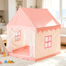 Portable Large Pink House Tent, Children's Toy Tent, Easy-to-Assemble Play Tent, Foldable Indoor and Outdoor Playhouse