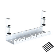 Adjustable Under Desk Cable Holder Management Tray-White 40cm