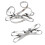 Stainless Steel Bowknot Design Ring Bracelet Combo-Silver 1