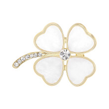 Chique klavertjesvier brochespeld met 3D-schelpontwerp-Goud