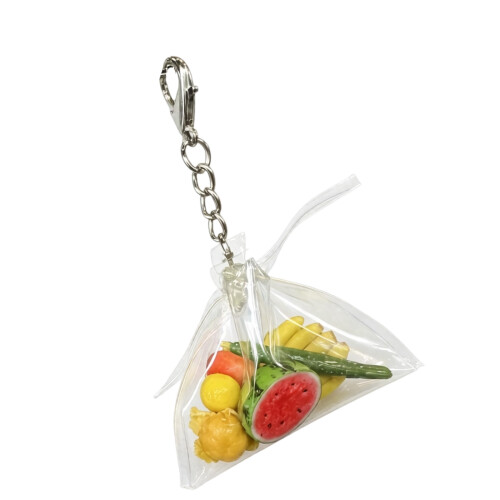 Vibranting Plastic Fruit Shaped Keychains For Daily Use Parties