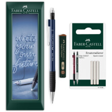 Faber-Castell Grip 1345 Mechanical Pencil Set Eraser, Leads Navy Blue