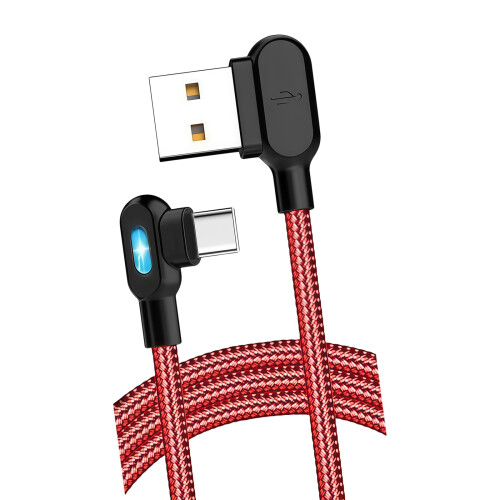 Type C Fast Charging Cable Double Angled Connectors-2m Red