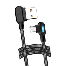 Dubbelhoekige USB C-oplaadkabel Snelle-2m Zwart