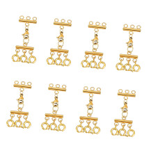 8 stuks allergiebestendige sieraden schakels-Goud 3 aandelen