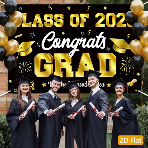 Premium Polyester Graduation Backdrop For 2026 Party Photo And 1