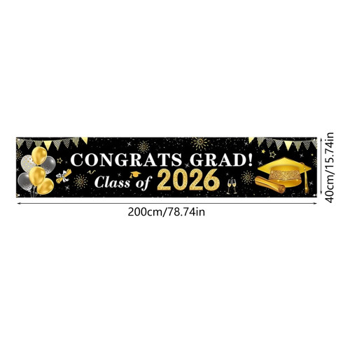 Class Of 2026 Graduation Backdrop Decors Polyester Fabric 2