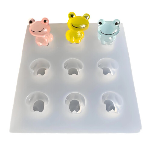 Cute Tiny Frogs Figurine Silicone Casting Mold For Jewelry