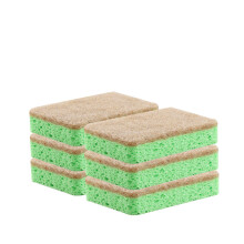 Herbruikbare dubbelzijdige keukenspons, gemaakt van loofah-materiaal, biologisch afbreekbaar, krasvrij en sneldrogend voor moeiteloos schoonmaken.