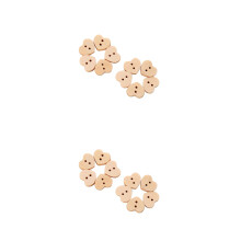 400Pièces Boutons 2 Trous Bois Kaki Cœur Pour Artisanat Couture