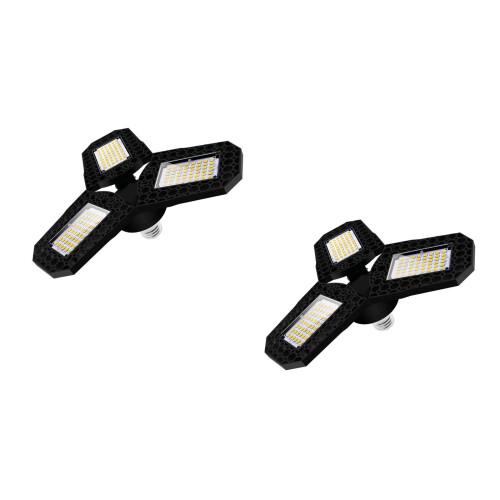 2Pcs LED Garage Light Multi-Color Deformable Folding Ceiling Lamp E27