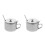 2Pcs Silver Stainless Steel Spice Jars with Lid Spoon for Kitchen Use 1
