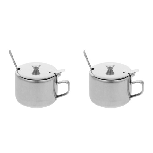 2Pièces Pots Condiments Couvercle Usage Cuisine