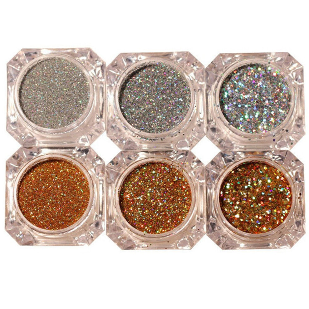 Iplusmile 6Packs Nail Diy Powder Glitter For Nail Decoration And Face Body Art