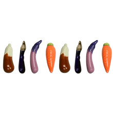 8Pcs Fun Vegetables Design Ceramic Chopstick Spoon Fork Holder Rack