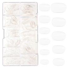 Transparent Full Cover Fake Nails Short Oval Press on Nail Tips