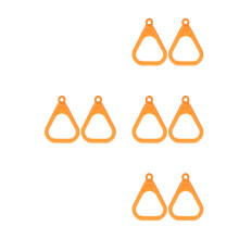 8Pcs Durable Orange Exercise Rings with Metal for Gym & Outdoor Use