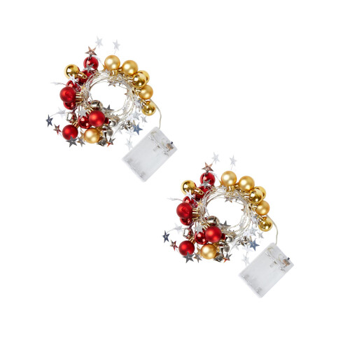 2Pcs Christmas LED String Light with Bells for Home Party Decoration