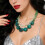 Trendy Two Layer Statement Necklace Portable-emerald green 3