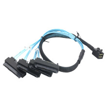 SFF-8643 auf 4 Kanäle 29Pin SFF8482 12 Gbit/s Stromkabel-100cm