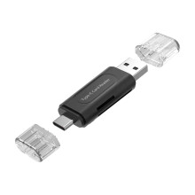 Tragbarer USB-C-Kartenleser für TF-Karten mit-Schwarz
