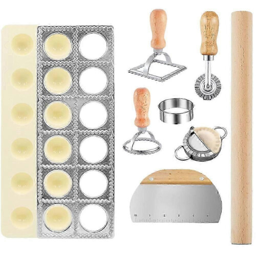 8 Pcs Ravioli Mold Set Include Ravioli Maker Press,Dough Scraper, Dumpling Maker, Ravioli Maker Cutter Set,Pasta Making-yiwu