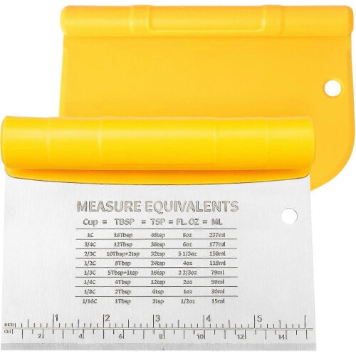 Dough Scraper, Plastic Pastry Cutter - 6 Inch, Yellow 1