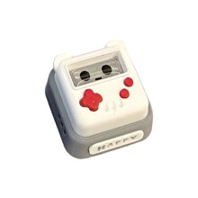 Capuchons de touches en plastique avec motif de consoles-Blanc