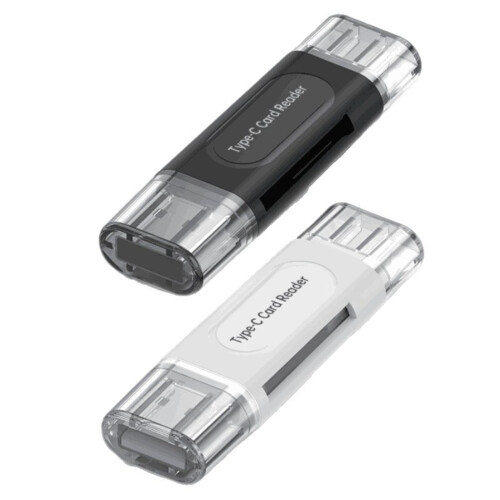 Portable USB C Card Reader For TF Cards With Plug And-Black 1