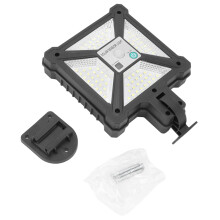 Luminaria solar para calle con 76 LED, 1800 mAh, 1813 cm, negro