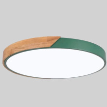 Plafonnier encastré moderne à LED dimmable en acrylique et bois pour chambre, salon, bureau, 40 cm, vert