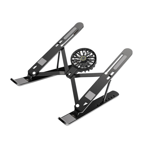 7 Adjustable Height Aluminum Laptop Cooling Stand-Black