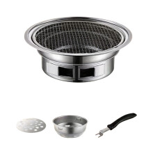 Quick Heat Charcoal Barbecue Grill Metal BBQ Picnic Table Round