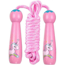 Dww-Children's Skipping Rope (Pink Unicorn), Children's Skipping Rope with Wooden Handle, 2.5m, Christmas Birthday Party Gift