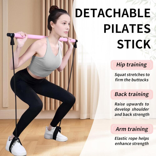 Κιτ μπάρας Pilates με ζώνες αντίστασης Πολυλειτουργικό ραβδί γυμναστικής για 1