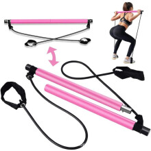 Kit barra Pilates con fasce elastiche, barra per allenamento portatile per palestra domestica, yoga, fitness, allenamento di forza per uomin