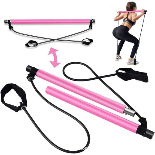 Κιτ μπάρας Pilates με ζώνες αντίστασης Φορητή μπάρα προπόνησης για γυμναστήρ