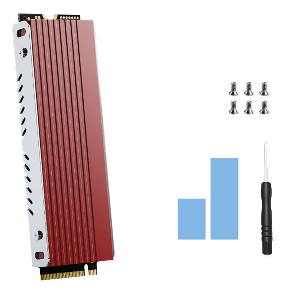 Efficient Aluminum Cooling Heatsink For M.2 2280 Nvme Ssds- Red 7704001185164