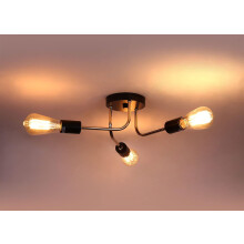 Luminária de teto vintage, estilo industrial, com braços de metal ajustáveis para cozinha e sala de jantar, soquete E26 pintado de preto, metal