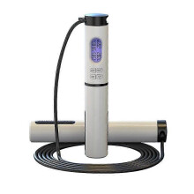 (Black White) Jump Rope Electronic Counting Skipping Rope Count Function Cordless Long Rope